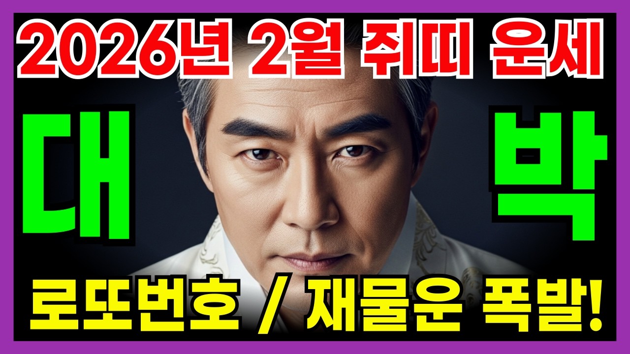 [쥐띠운세] 2026년 2월 쥐띠 로또 됩니다 | 재물운 | 풍수인테리어 | 금전운 | 명당 | 부자풍수 | 로또운세 | 띠운세 |