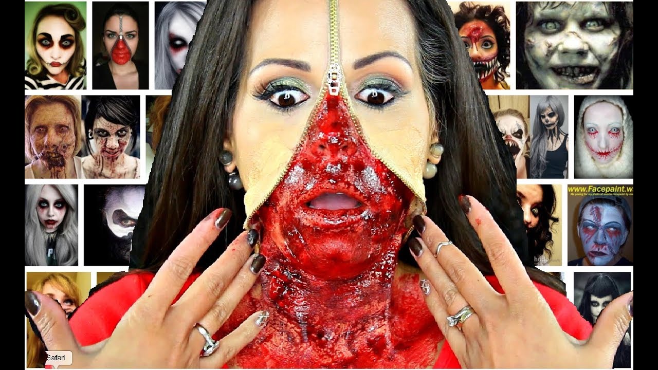 Halloween Zipper Make Up Scary Makeup Costume Ideas Zip Face Paint