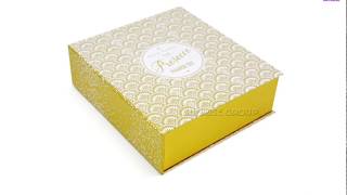 Custom magnetic closure gold paper book shaped gift packaging box