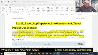 Exp22_Excel_AppCapstone_IntroAssessment_Travel |Excel AppCapstone intro Assessment|#ExcelAppCapstone
