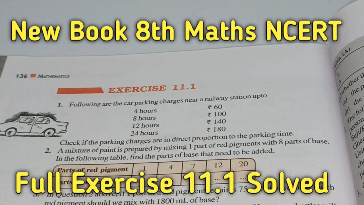 Chapter-11 Ex-11.1 Direct and Inverse Proportions || Class 8 Maths New ...