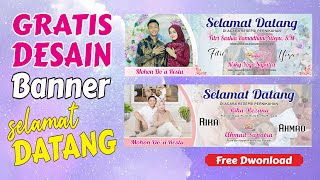 Spanduk Selamat Datang  Pernikahan Mohon Do'a Restu (Free File CDR)
