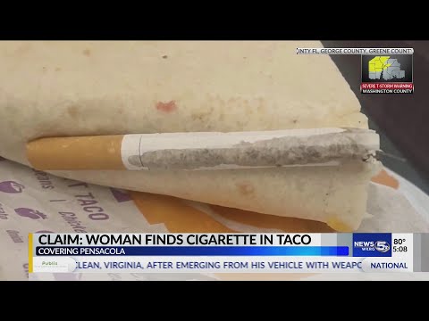 VIDEO: Pensacola woman claims she found cigarette wrapped up with taco