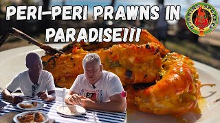 Peri Peri Prawns cooked on the the braai in Tofo, Mozambique!