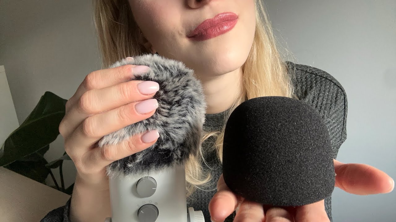 ASMR intense mic scratching on fluffy cover, foam cover, no cover ️ ...