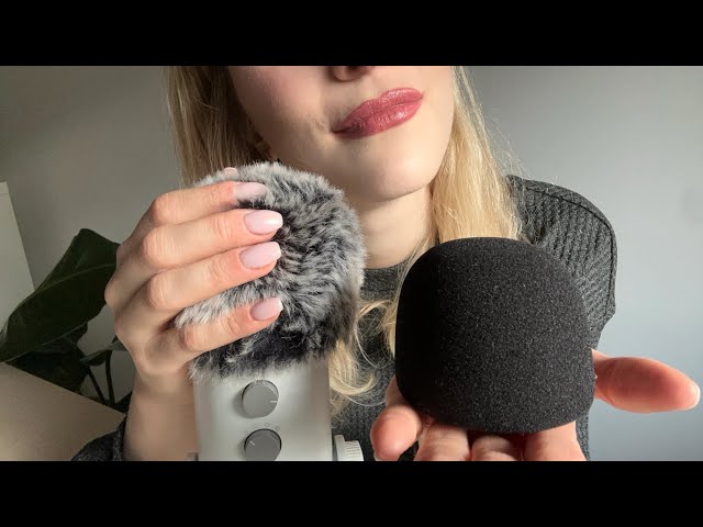 ASMR intense mic scratching on fluffy cover, foam cover, no cover  ❤️ soft tingles