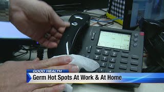 Germ hot spots at work at home