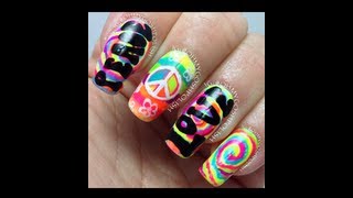 Ohmygoshpolish Hippie Peace and Love mani
