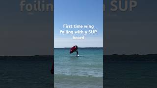 First time using a wing (it's with a SUP board cuz its my first time) #wingfoil #fun #first #shorts