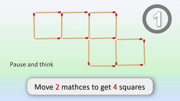 Matchstick puzzle | Move 2 matches to get 4 squares | Riddle