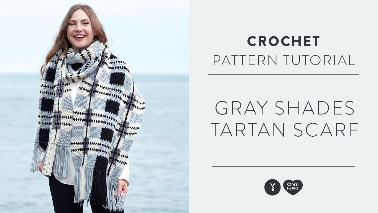 How to Crochet an Intarsia Tartan Scarf | Seed Stitch Technique