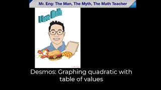 Desmos: Graphing quadratic with table of values