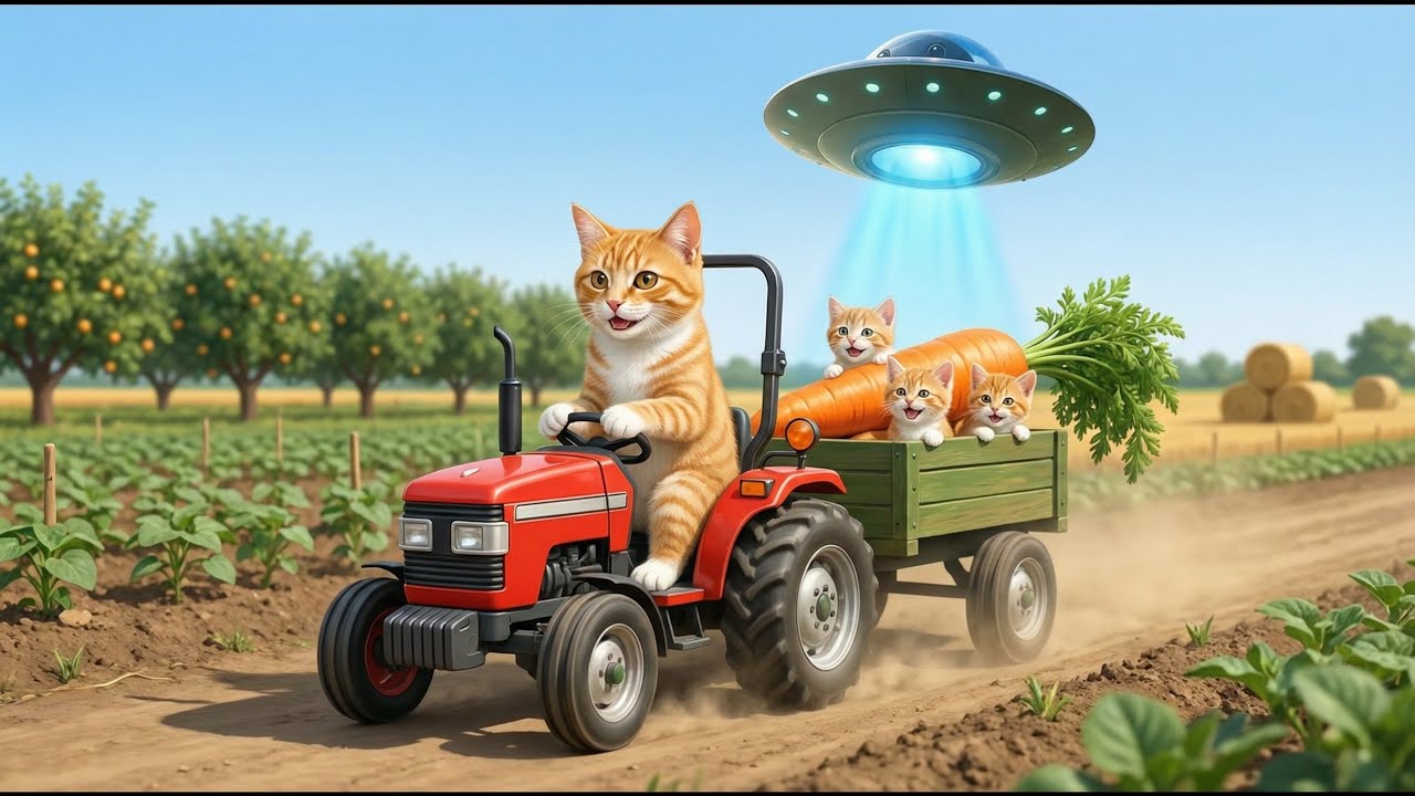 Giant Carrot & Mysterious UFO: Mother Cat Doesn't Give Up