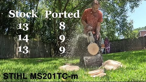 STIHL MS201TC-m ported VS. stock