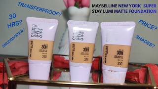 MAYBELLINE LUMI MATTE SUPER STAY Foundation. REVIEW &amp; SWATCH!