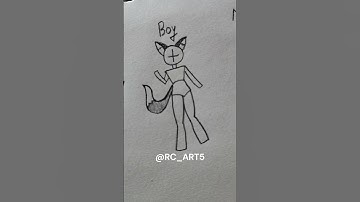 How to draw stickman body fox (male) Tutorial✏️ #drawing #tutorial #howtodraw #sketch #art #shorts