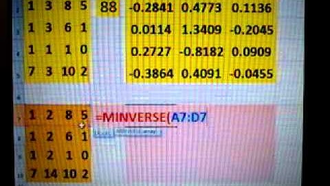 Matriz inversa y determinantes en Excel