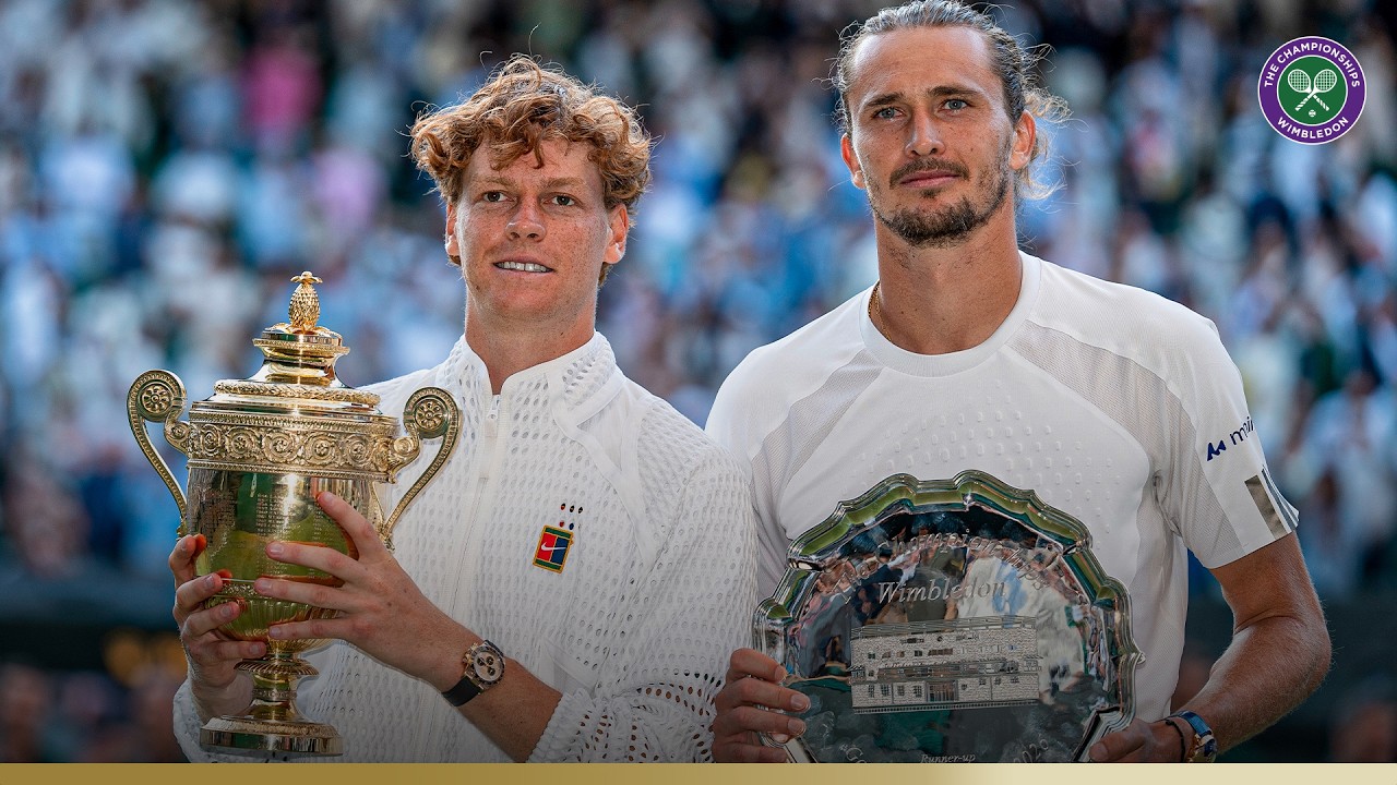 Champion Jannik Sinner receives the Gentlemen's Singles Trophy 🏆 | Wimbledon 2026