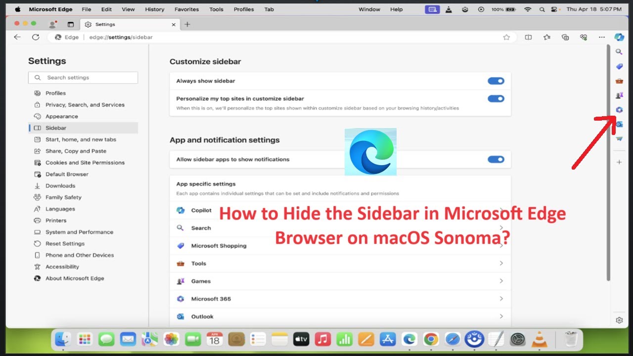 How to Hide the Sidebar in Microsoft Edge Browser on macOS Sonoma ...
