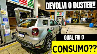 DEVOLVI O DUSTER NA LOCALIZA | VEJA QUAL FOI O CONSUMO!