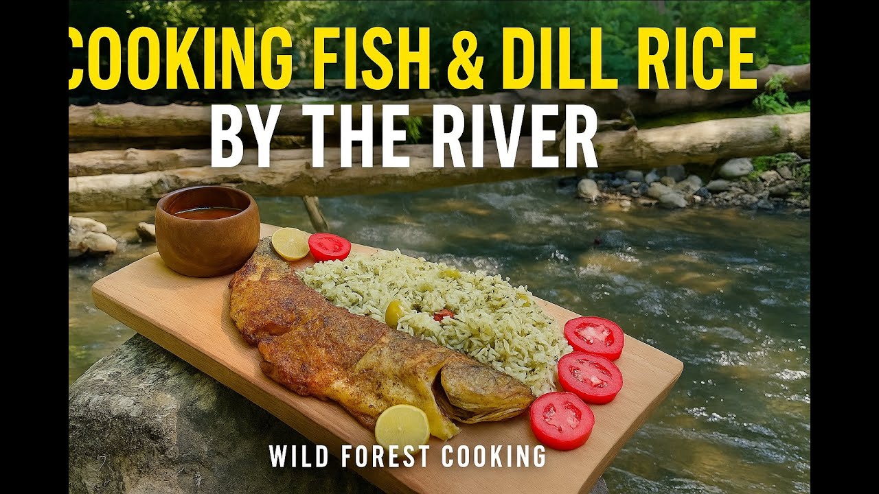 Cooking Fish & Dill Rice by the River | Wild Forest Cooking - YouTube
