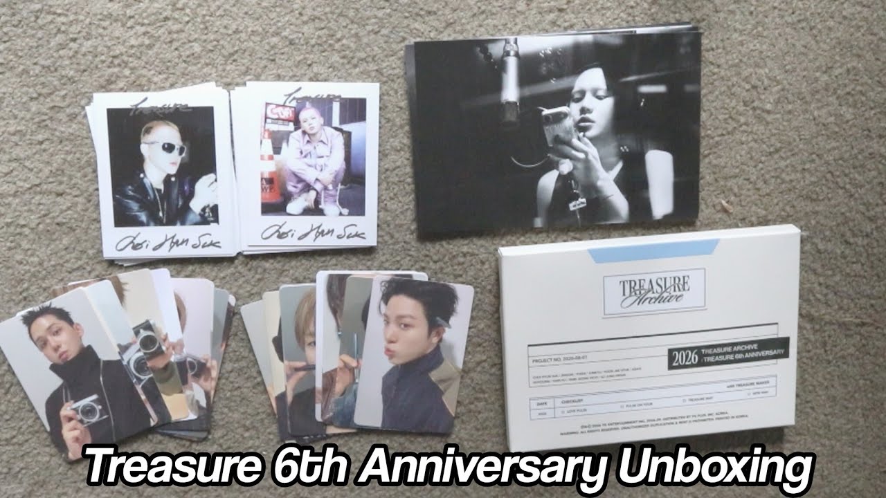 Treasure 6th Anniversary Photocard Set Unboxing! - YouTube