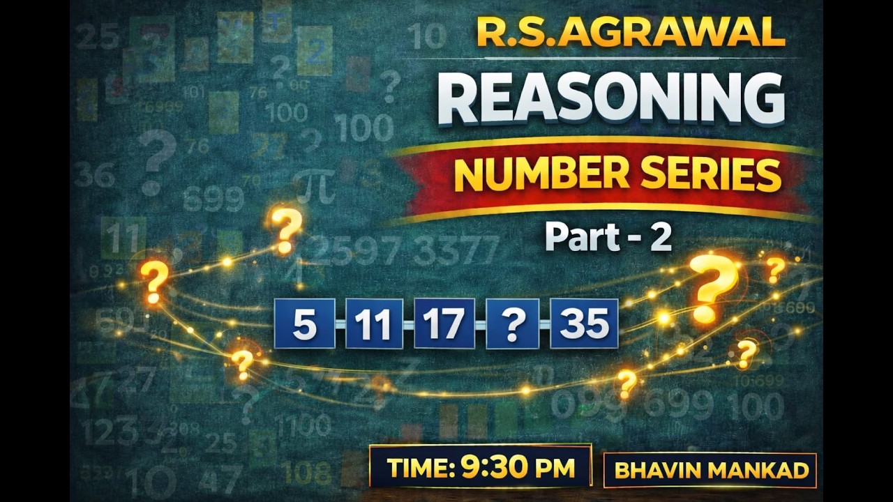 શ્રેણી ખોટો અંક શોધો(SERIES)REASONING|R S AGGARWAL|PSI CONCTABLE CCE|BHAVINMANKAD