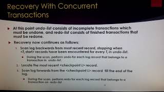 Recovery with concurrent transactionsDBMS