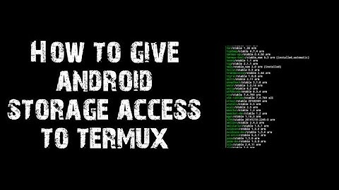 How to give android storage access to termux