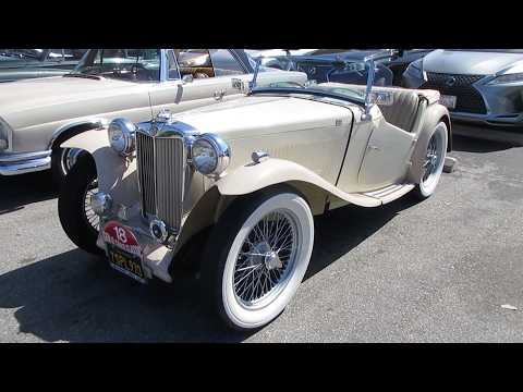 White 1947 MG TC Roadster (w/ startup)