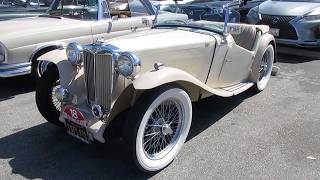White 1947 MG TC Roadster (w/ startup)