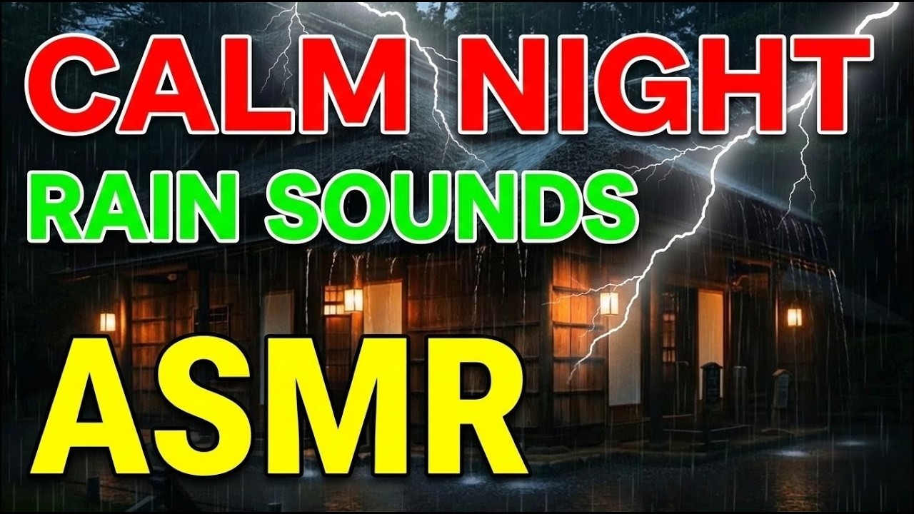 CALM NIGHT RAIN SOUND - Calming Rain Sounds ASMR 🌧️ Thunderstorm Stress ...