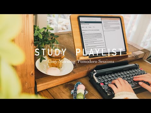 WORK & STUDY PLAYLIST🍀3-HOUR STUDY WITH ME POMODOROS/Relaxing Lofi/Cozy Cottage Morning/Timer&Alarm
