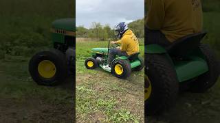 Race Mower 🚀 #race #johndeere #lawnmower