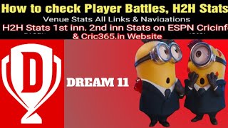 Cricket Stats Cricket Player Battles On EspnCricinfo & Cric365.in kaise dekhe?