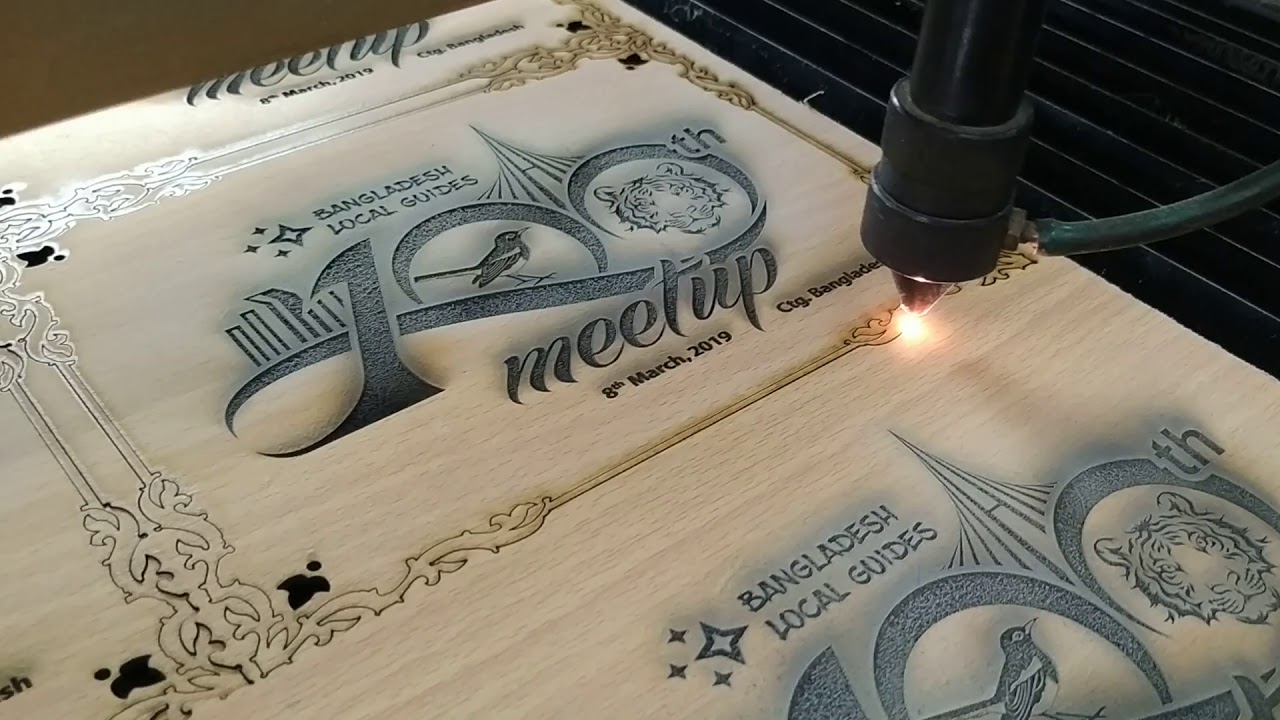 Laser cutting wooden souvenir  for BDLG 100th meeup Attendee