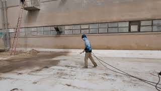 Commercial Pressure Washing - Soft Washing A Giant TPO Roof