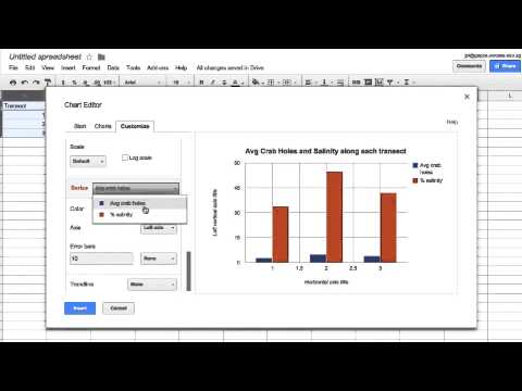 creating a bar chart with secondary axis in google sheets youtube two y axis google sheets