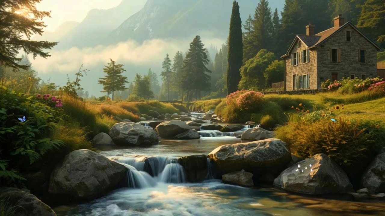 Healing Piano Music + Water Sounds for Sleeping – Let Your Mind Drift Away and Goodbye Insomnia