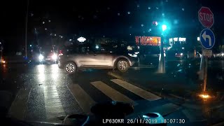 Cyclist Runs Red Light and Causes Traffic Chaos || ViralHog
