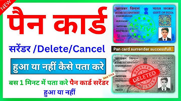 How To Check Pan Card Surrender Status | Pan Card Surrender Hua Ya Nahi Kaise Pata kare | pan card