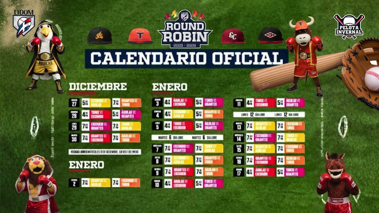 LIDOM CALENDARIO ROUND ROBIN 2025-2026