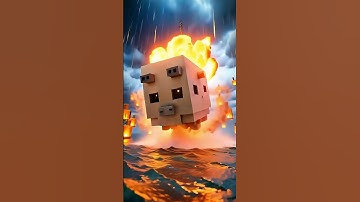 Ghast’s Fireball Rain Chaos! #MinecraftGhast #FireRain