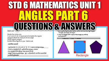 STD6 Mathematics Unit 6 Angles Part 6|Questions And Answers Kite Victers SCERT STD 06 Worksheet