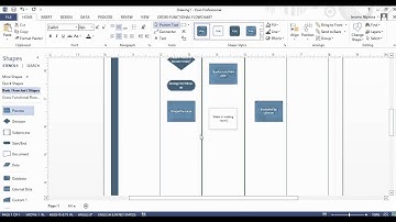 creating swim-lane Visio 2013