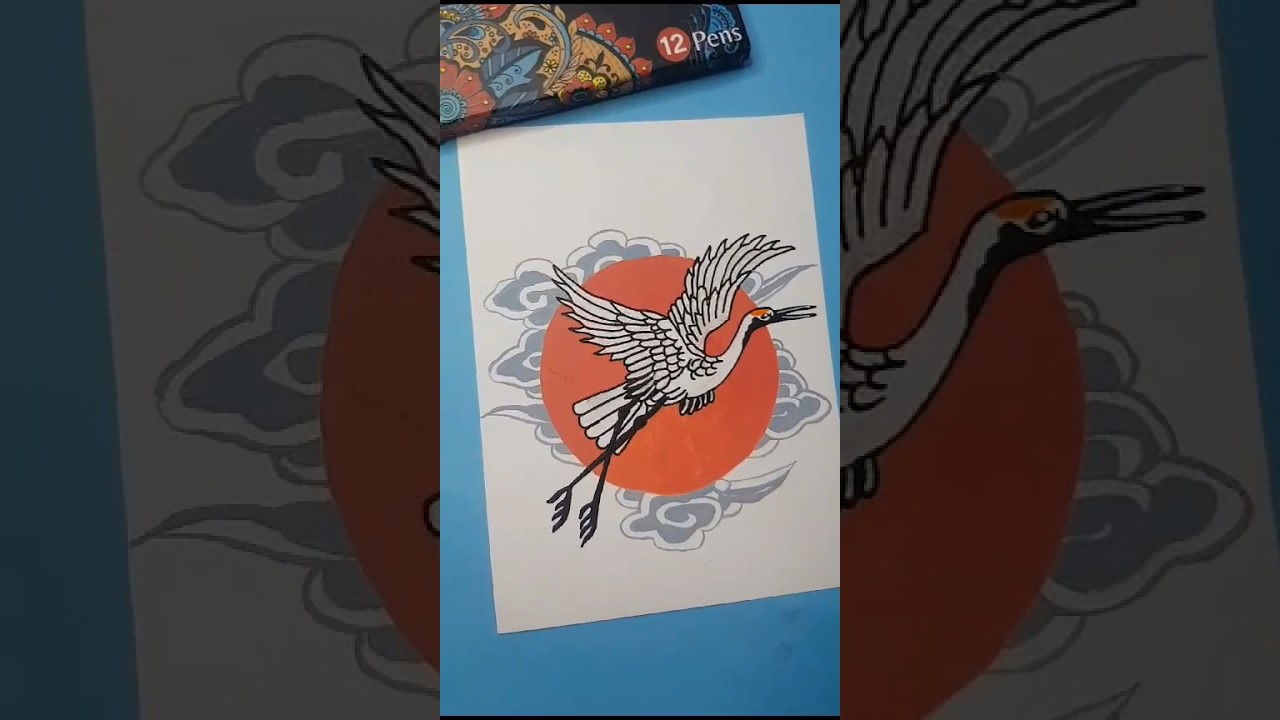 How To Paint A Japanese Crane | Easy Acrylic Painting | Step By Step Drawing Tutorial For Beginners