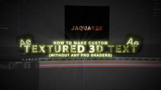 How To Make Custom Textured 3D Text | After Effects Tutorial