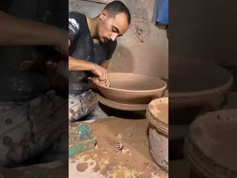 طريقه تصنيع طبق فخار 40سم