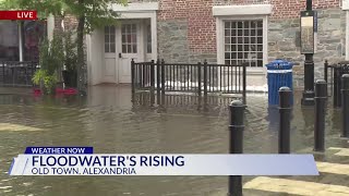 Floodwater rising in Old Town, Alexandria