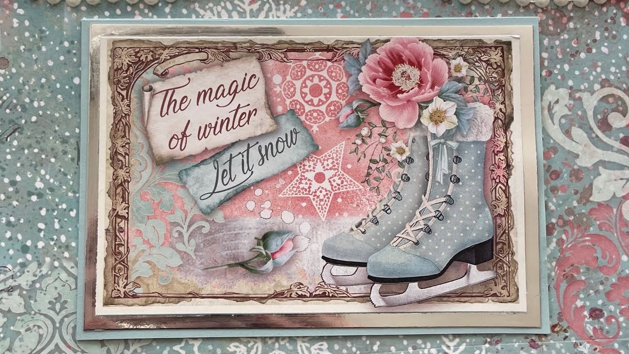 Album stamperia sweet winter tutoriel partie 3 : pages 1 et 12 partenariat scraperie.fr